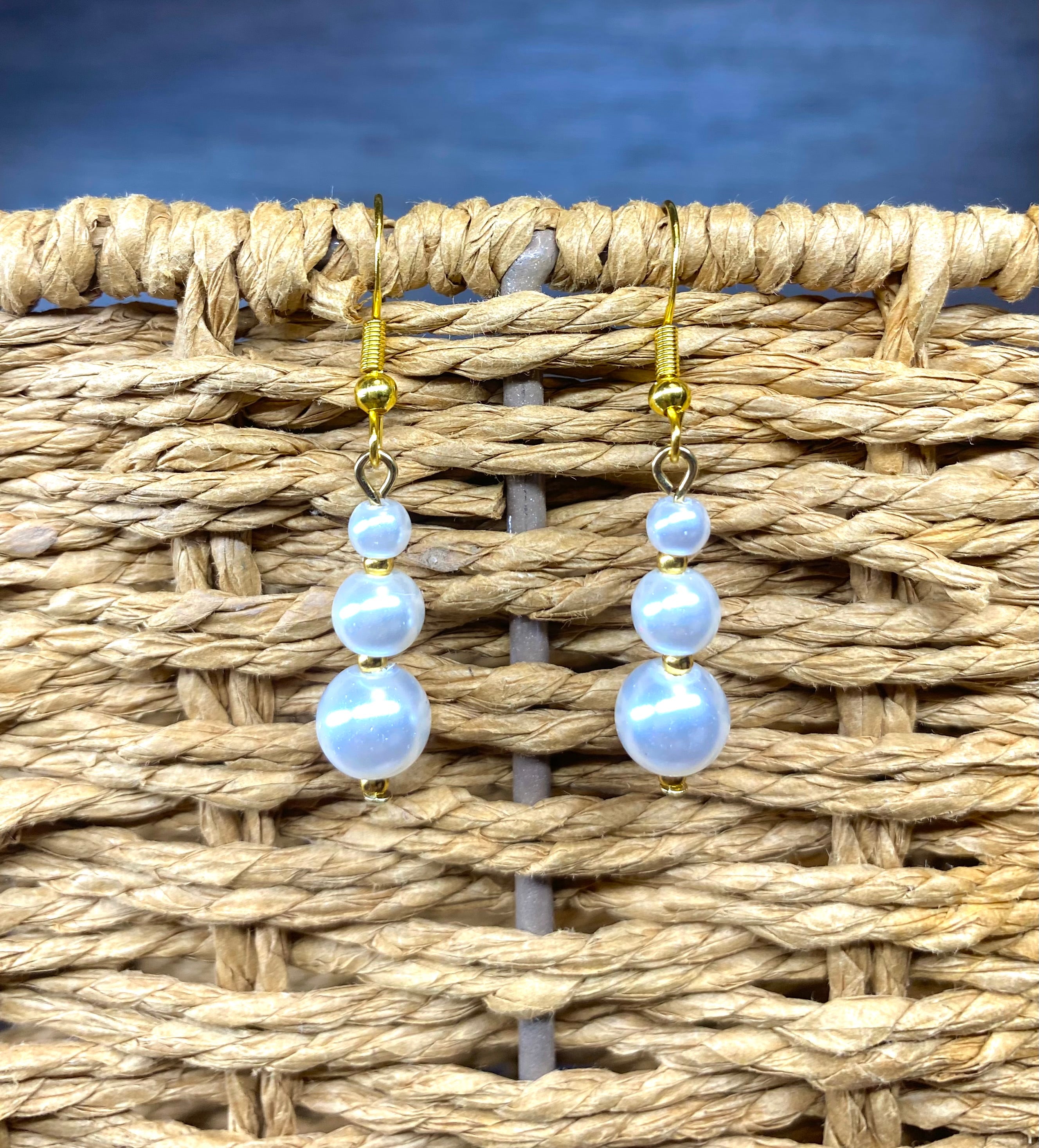 3 Pearl Bead Earrings