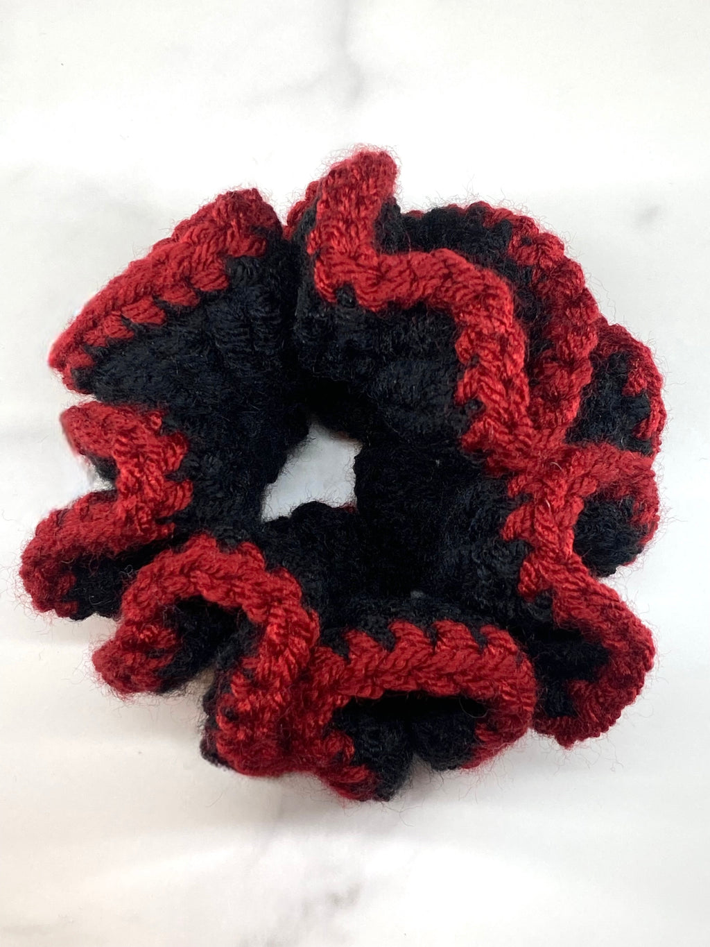 Black/Red Crochet Scrunchie