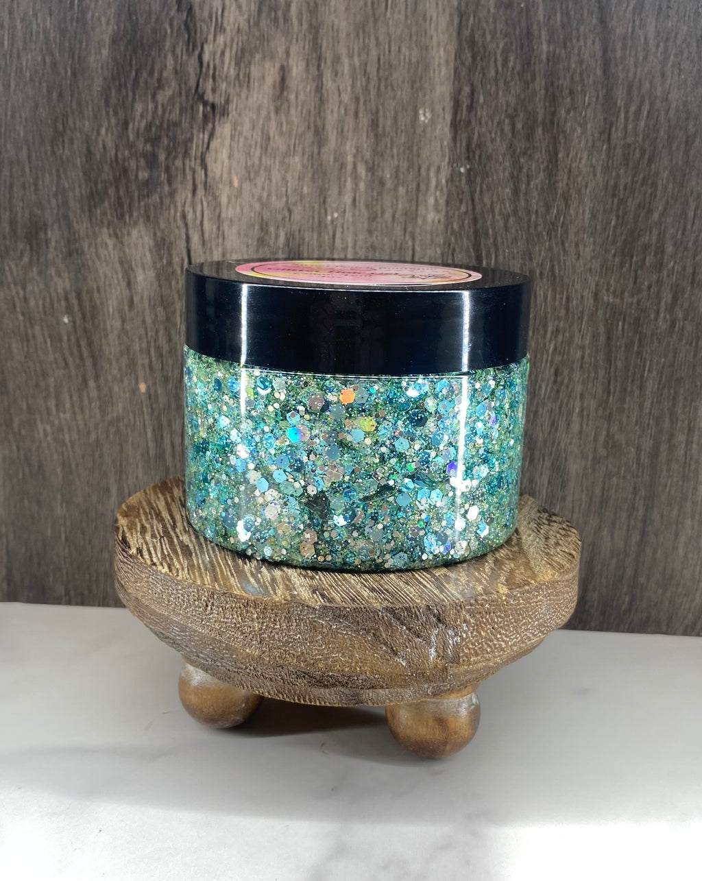 Teal & Silver Glitter Gel
