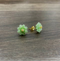Green Flower Studs