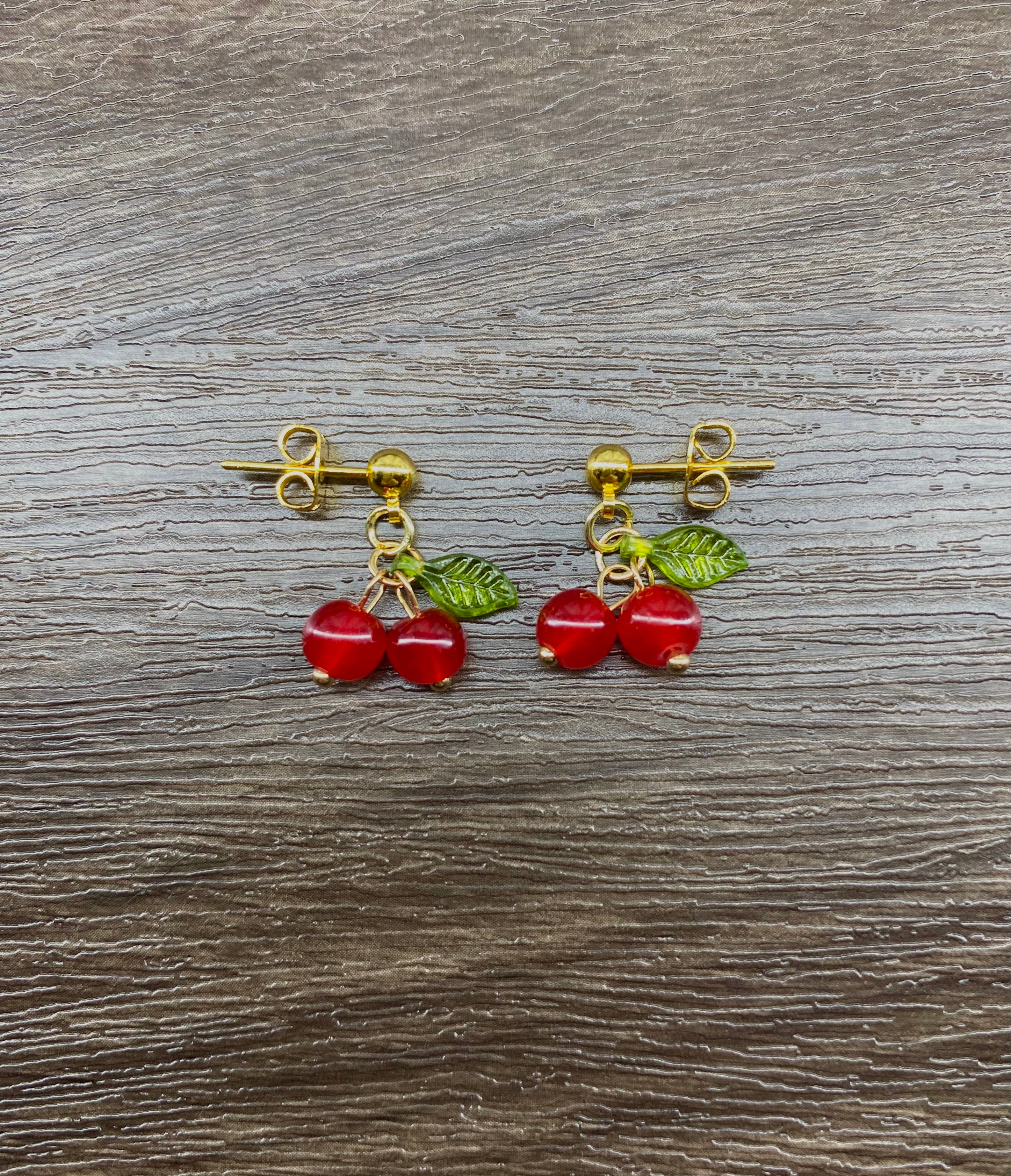 Cherry Bead Earrings