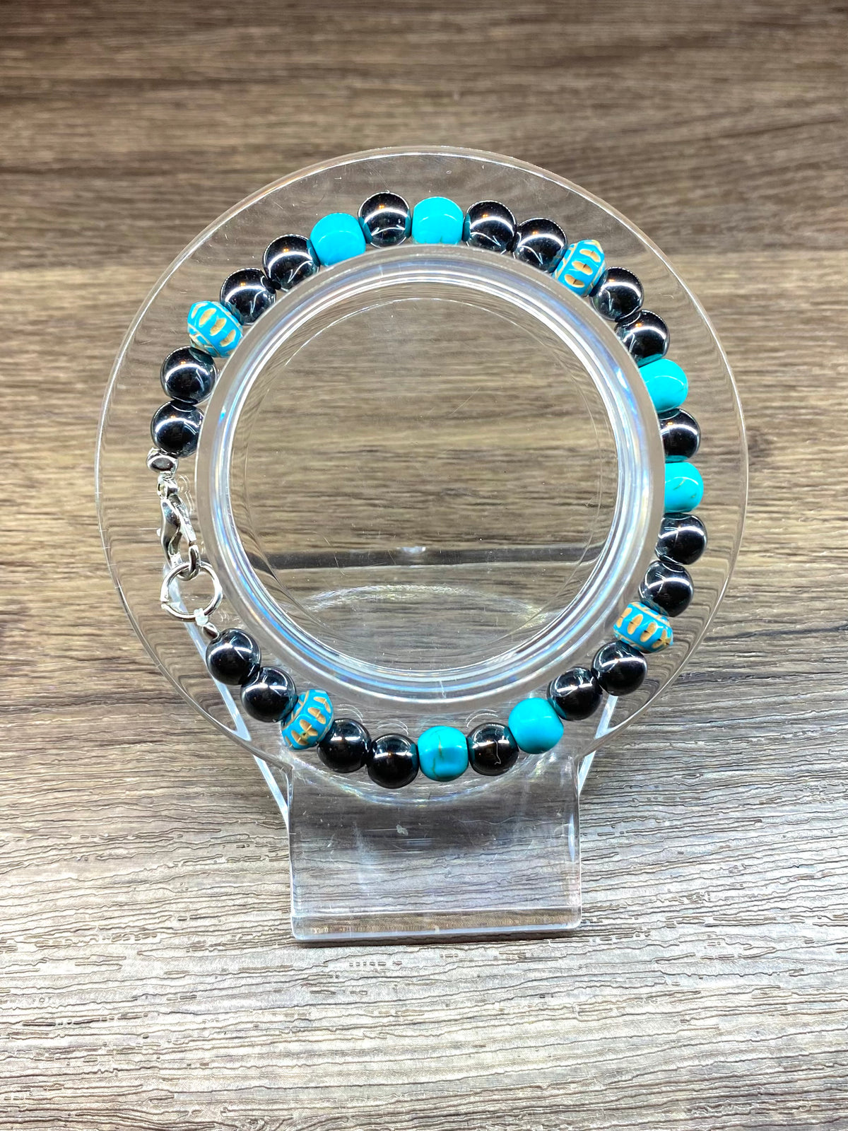 Turquoise & Metal Beaded Bracelet