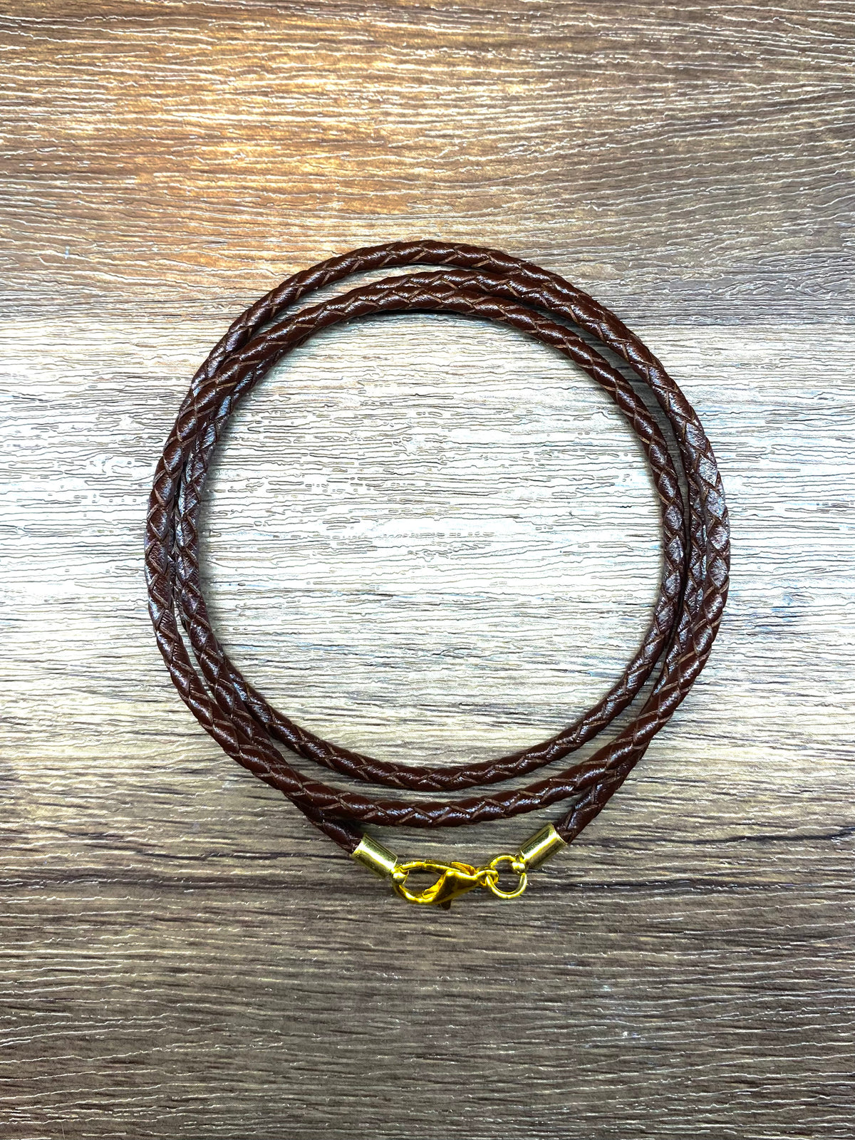 Brown Braided Leather Cord Bracelet