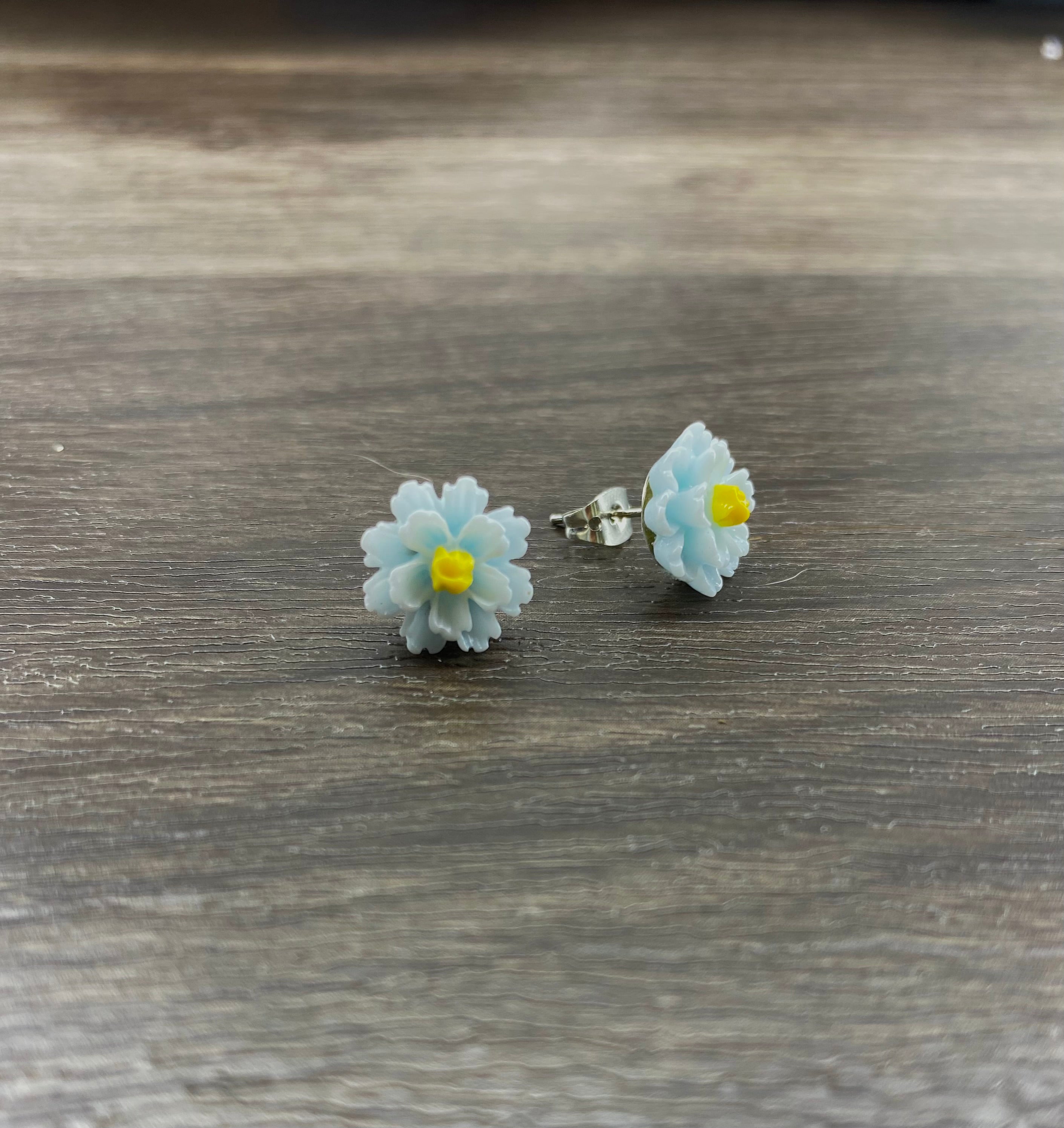 Blue Flower Studs