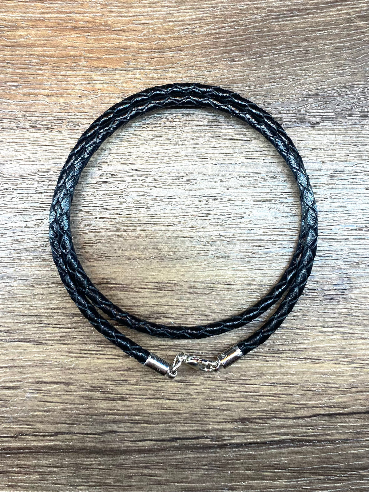 Black Braided Leather Cord Bracelet