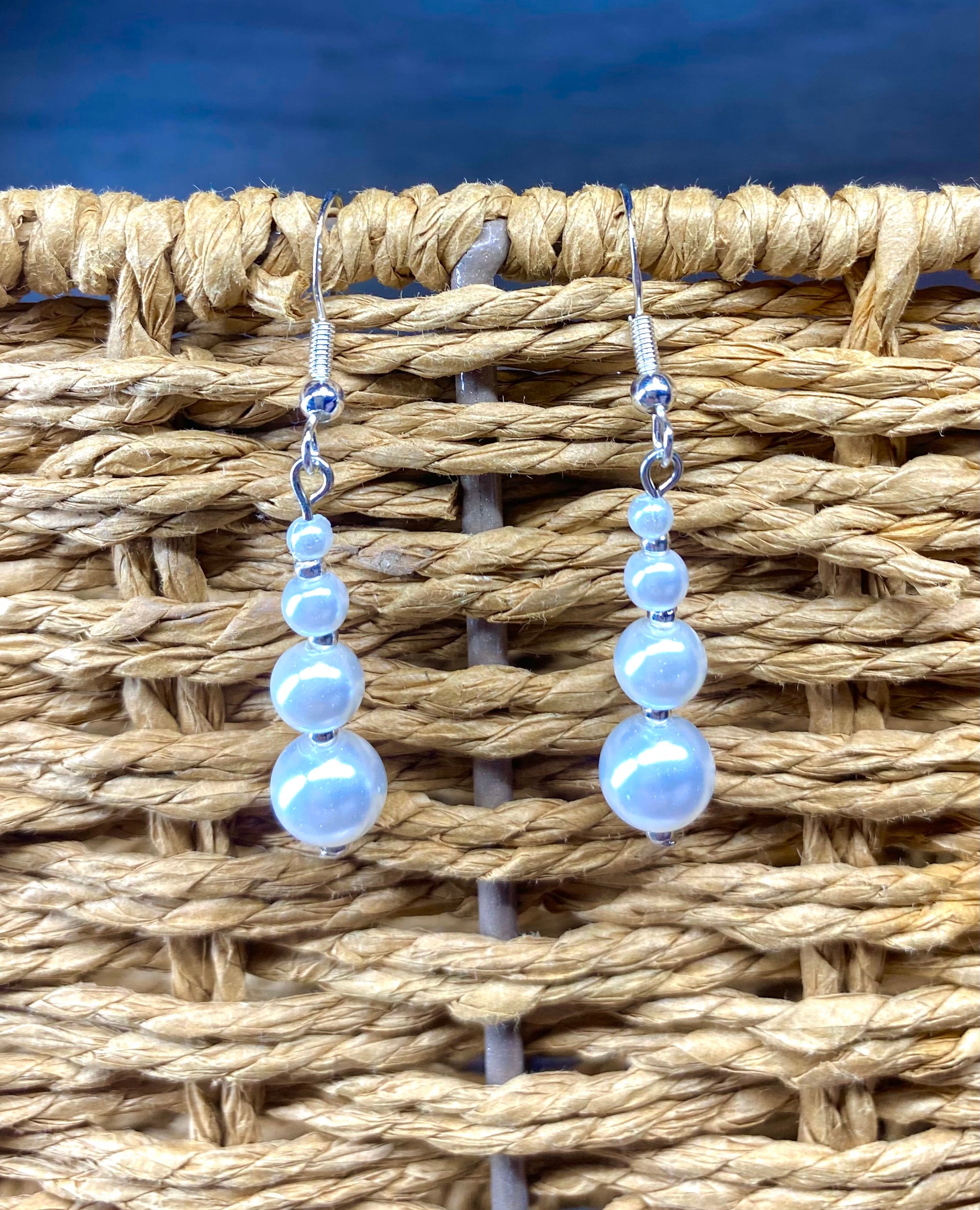 4 Pearl Bead Earrings