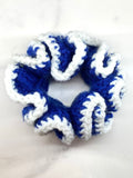 Blue/White Crochet Scrunchie