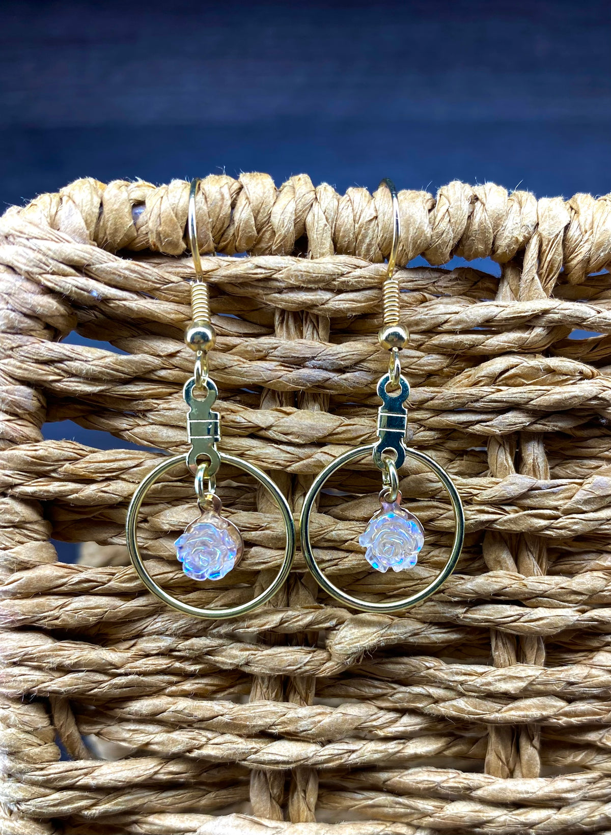 Flower Hooked Hoop Earrings