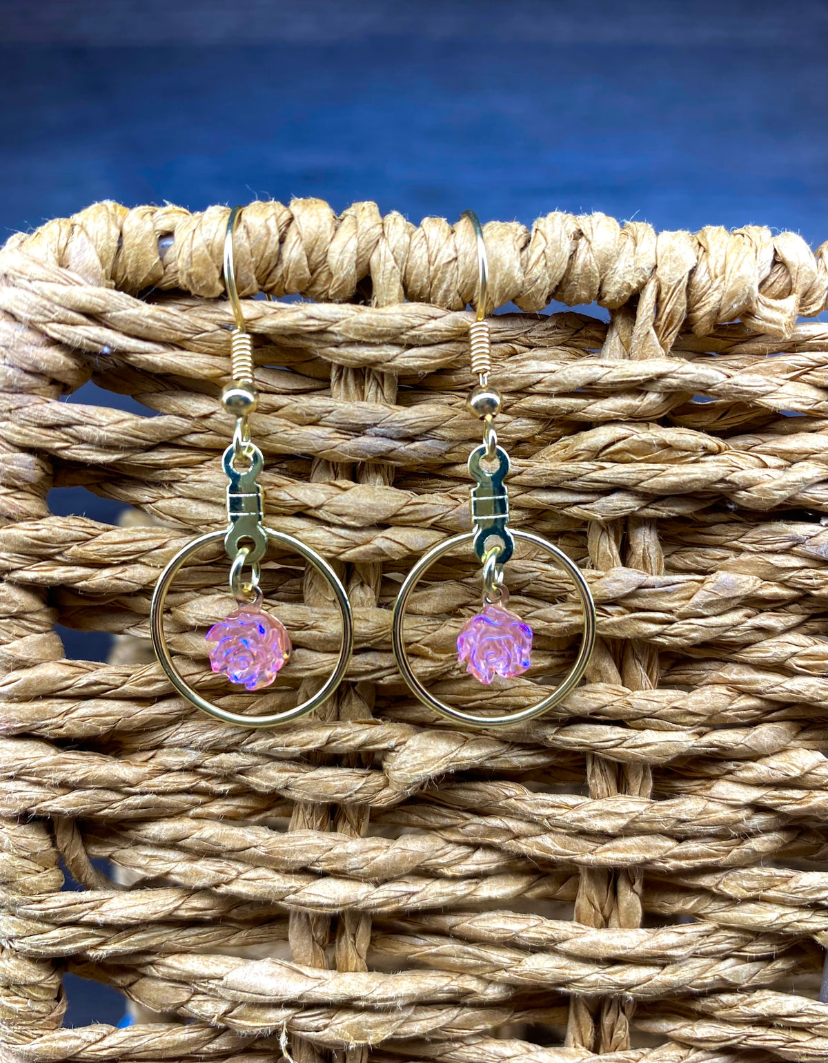 Flower Hooked Hoop Earrings