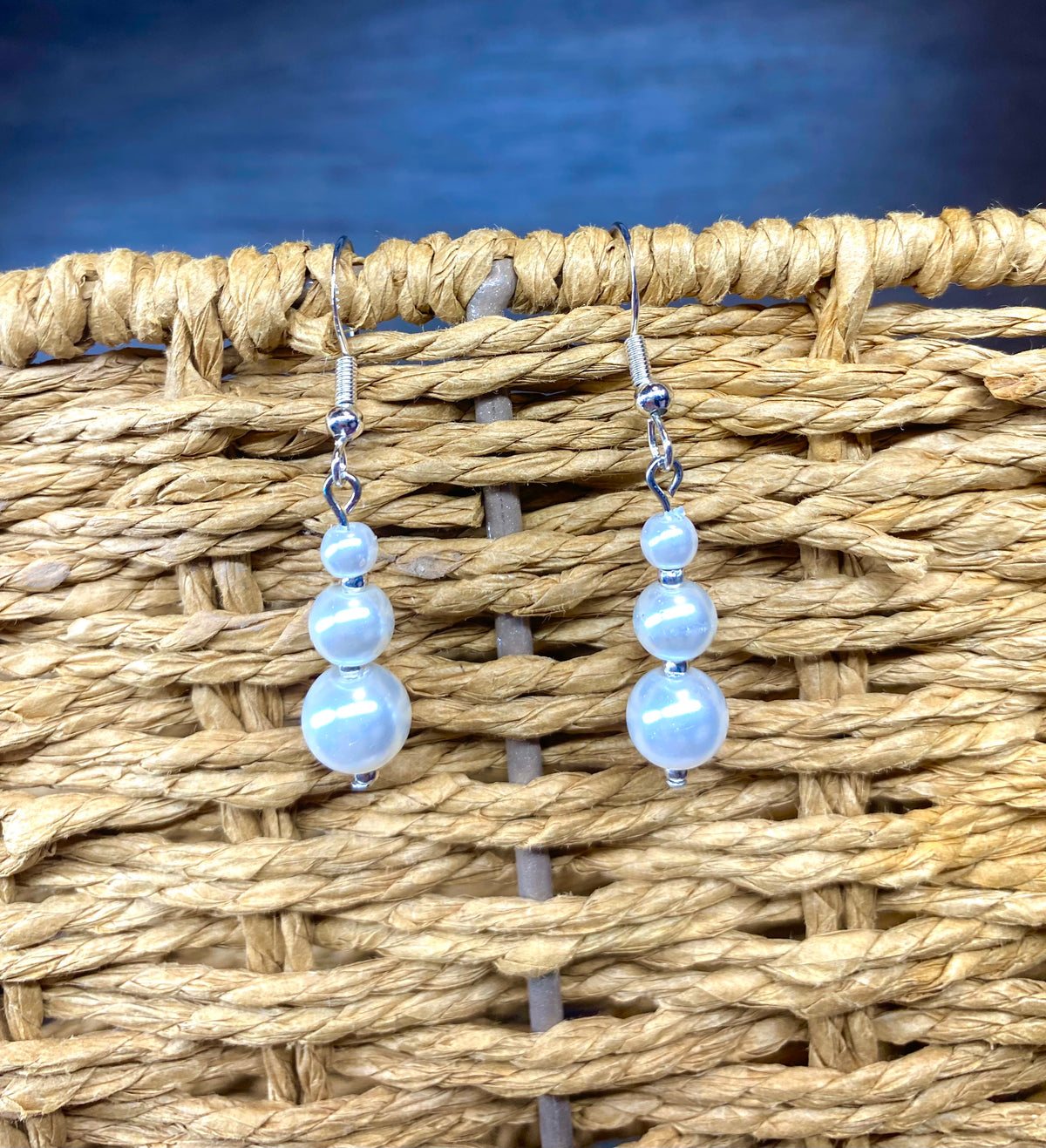 3 Pearl Bead Earrings