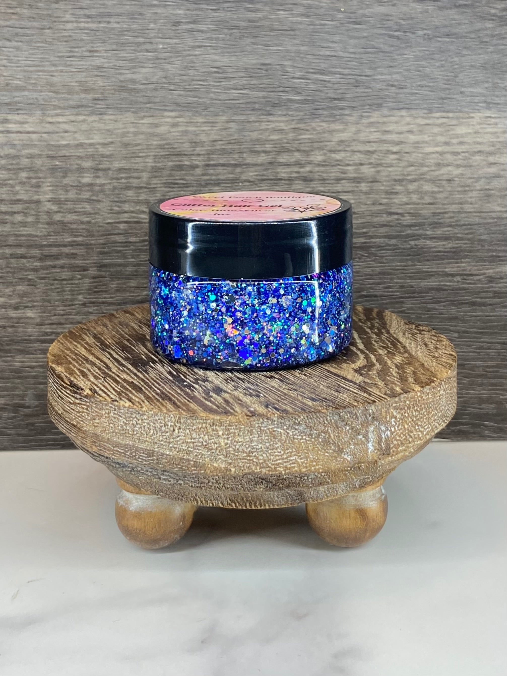 Navy Blue & Silver Glitter Gel