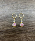 Rose/Pearl Bead Hoop Earrings