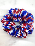 Red/White/Blue Crochet Scrunchie