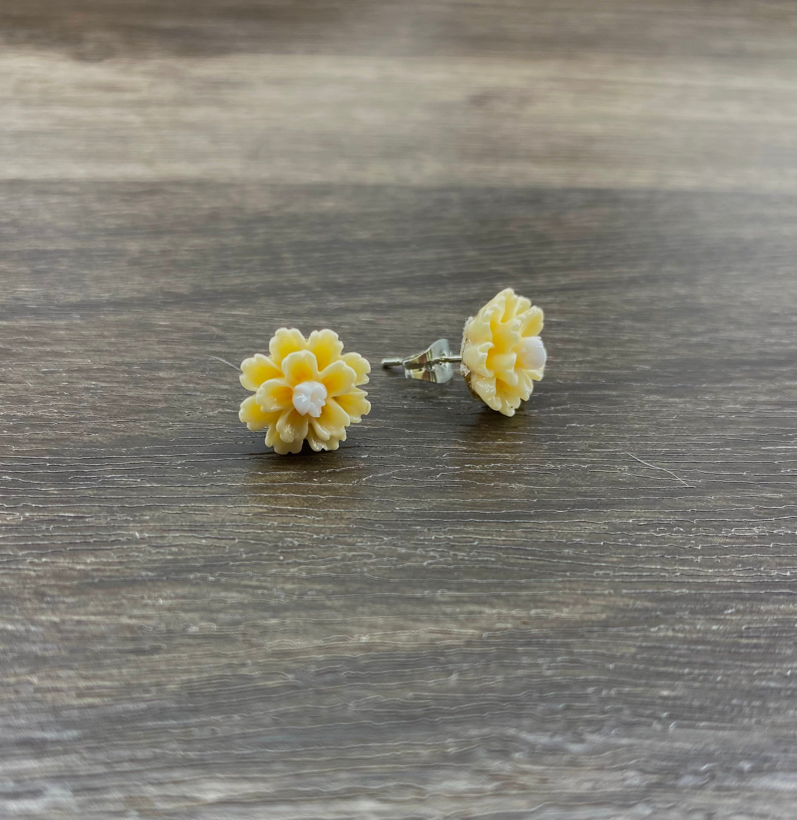 Yellow Flower Studs