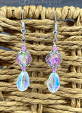 Iridescent Rose Bead Earrings