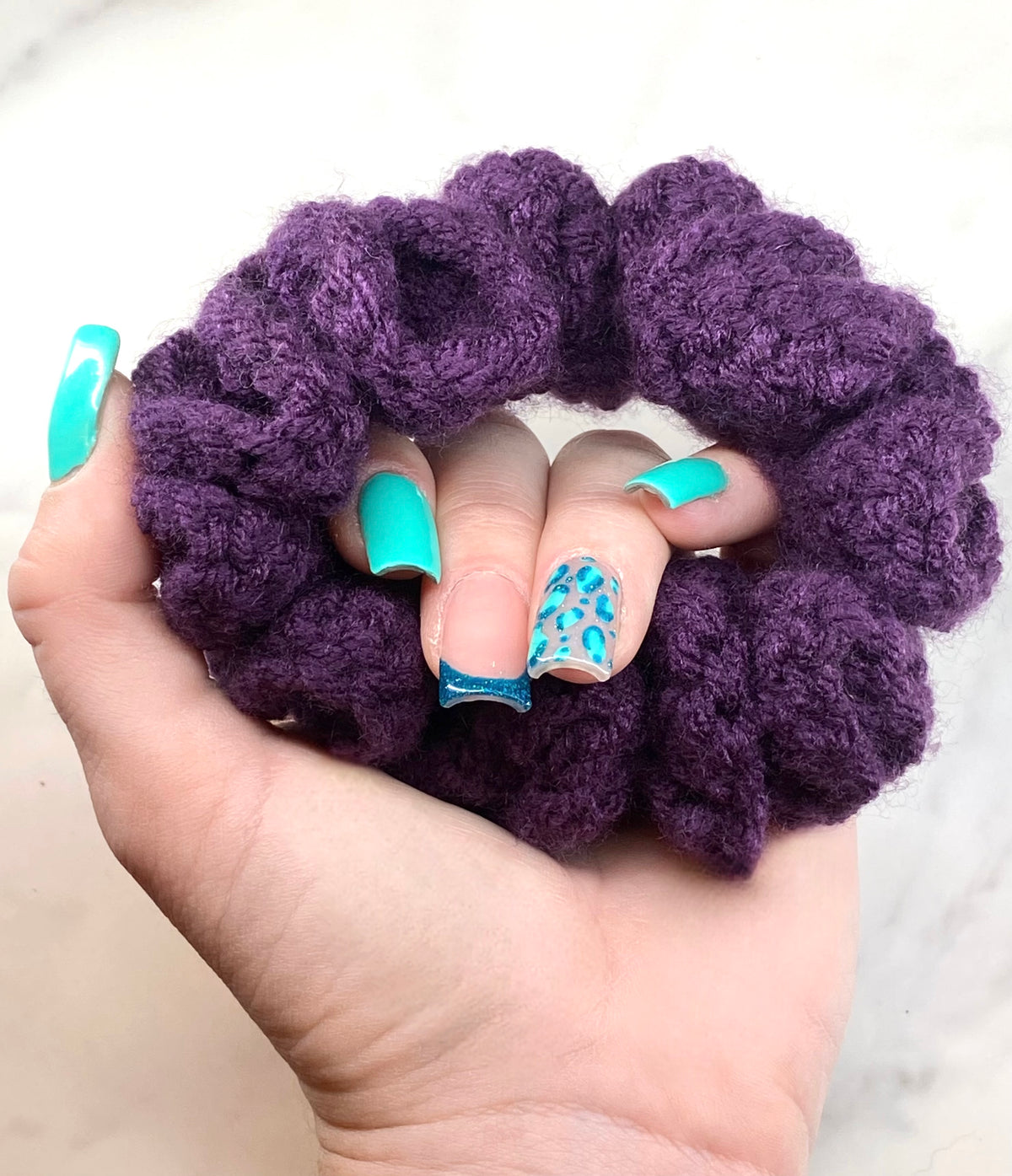 Plum Crochet Scrunchie