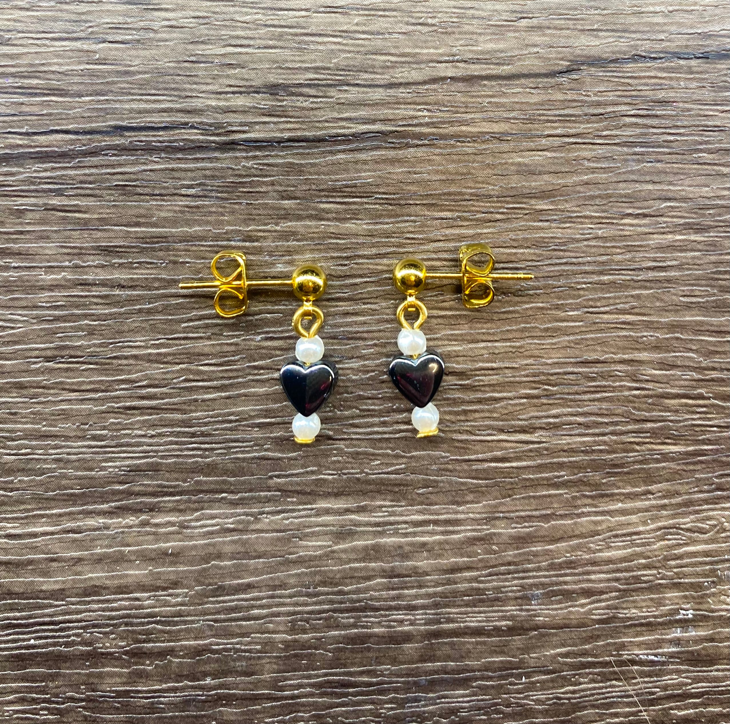 Black Heart Studs