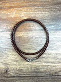 Brown Braided Leather Cord Bracelet