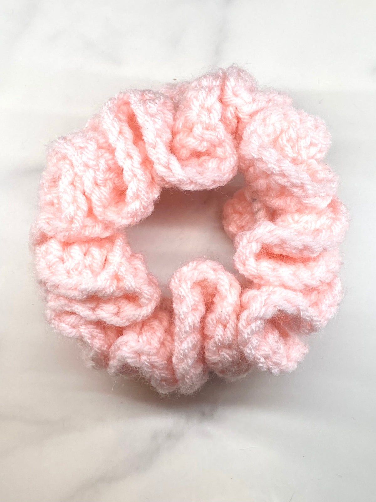 Soft Pink Crochet Scrunchie