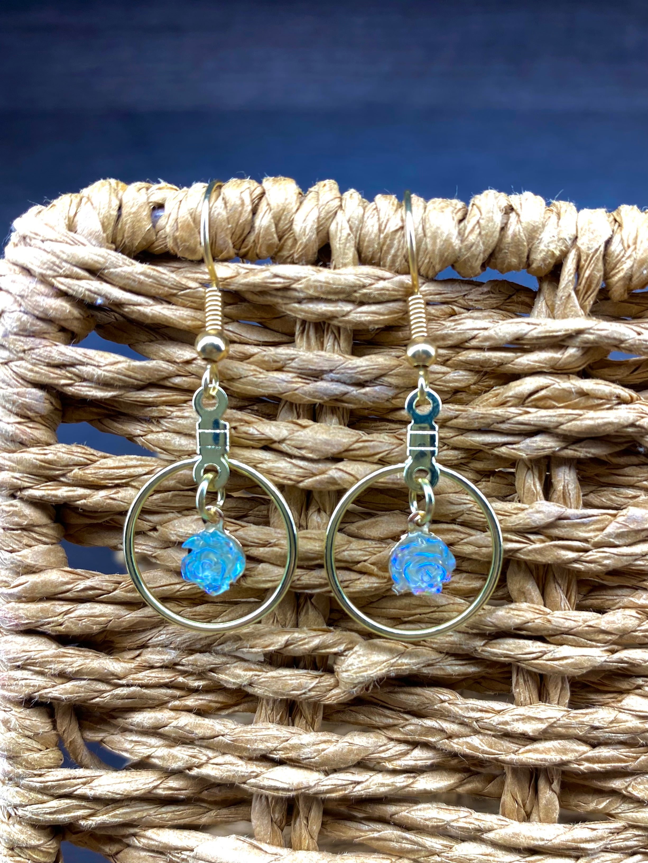 Flower Hooked Hoop Earrings