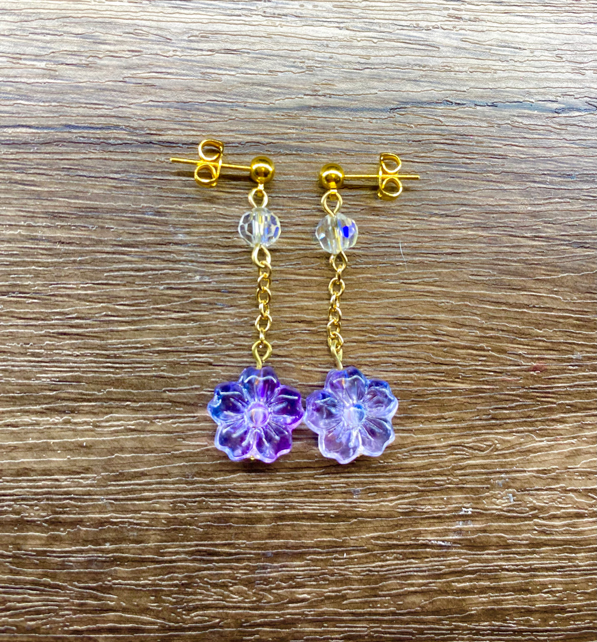 Purple Flower Studs