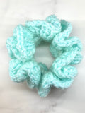 Teal Sparkle Crochet Scrunchie
