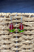 Red Rose Earrings