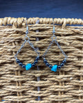 Turquoise and Black Metallic Beaded Earrings