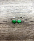 Green Heart Stud Earrings