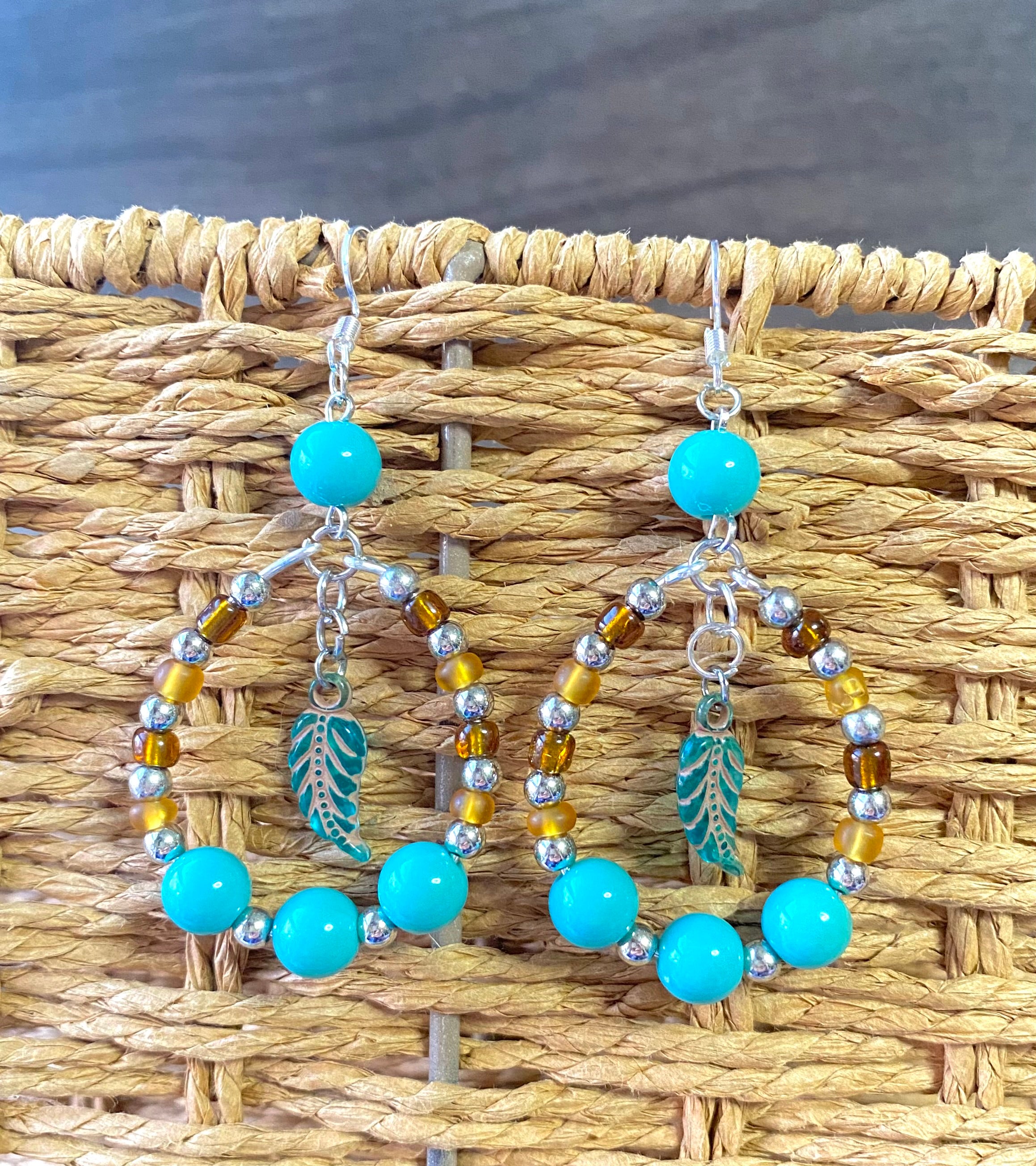 Brown and Turquoise Earrings