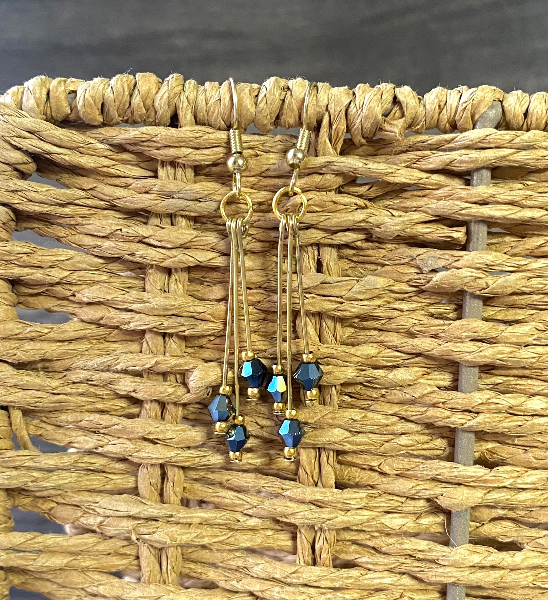 Three Bead Dangle Earrings