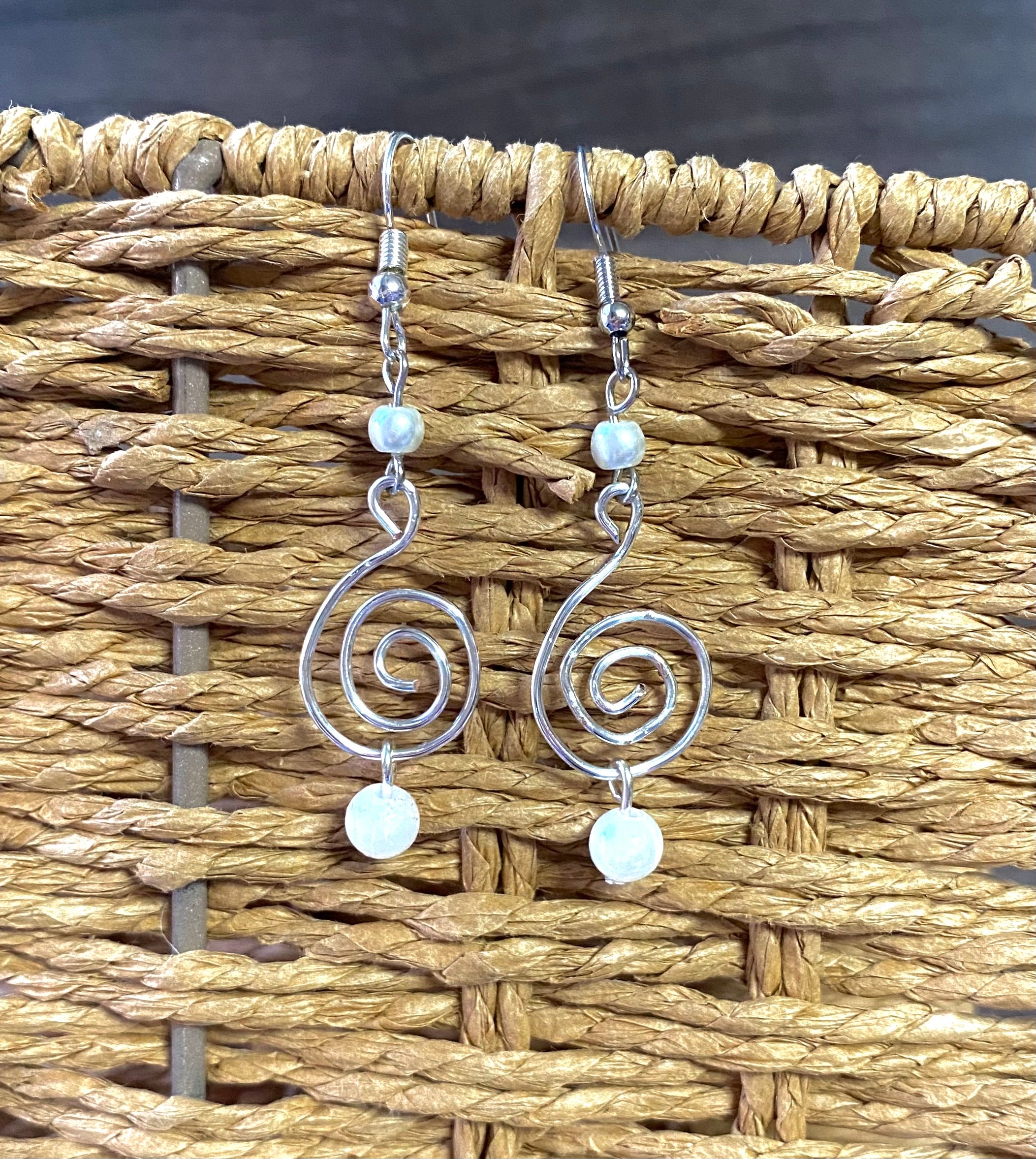 Hand Swirled Pearl Earrings