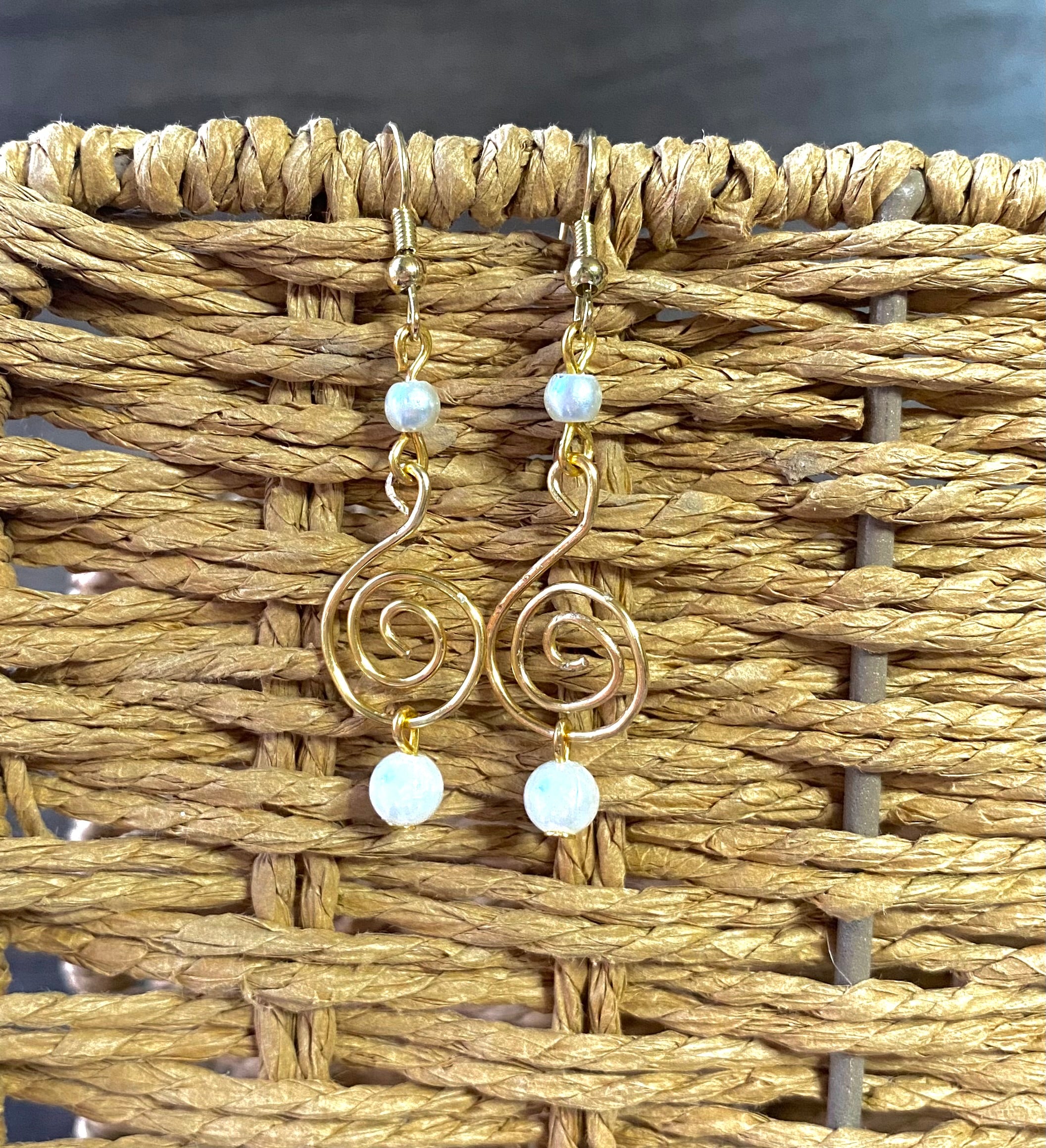 Hand Swirled Pearl Earrings